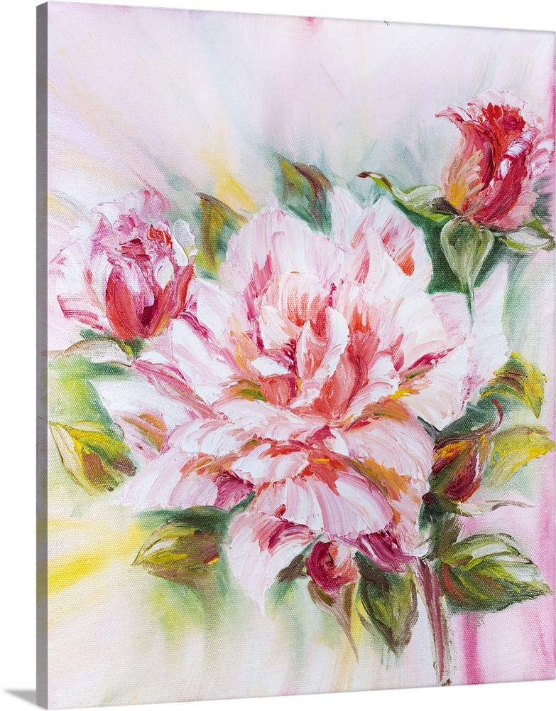 Beautiful rose, originally an oil painting on canvas.