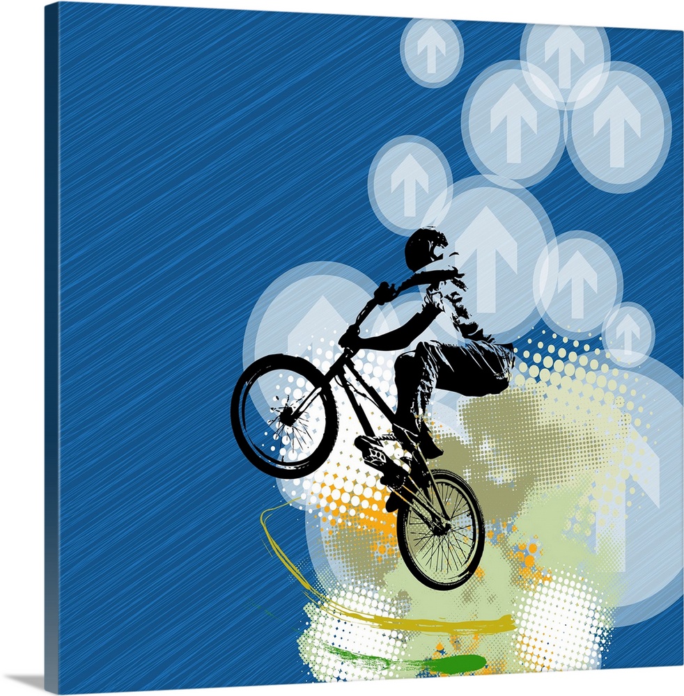 BMX rider. Originally a sport illustration.