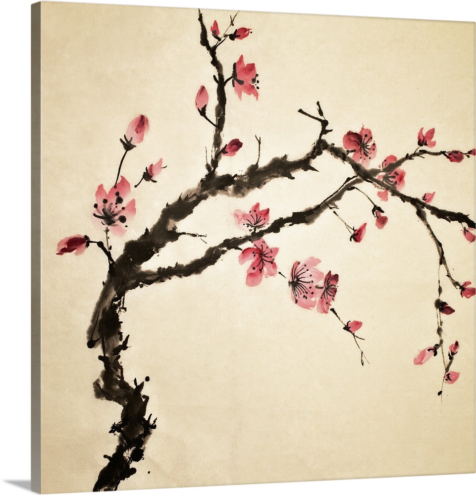 Chinese painting of traditional art with flower.