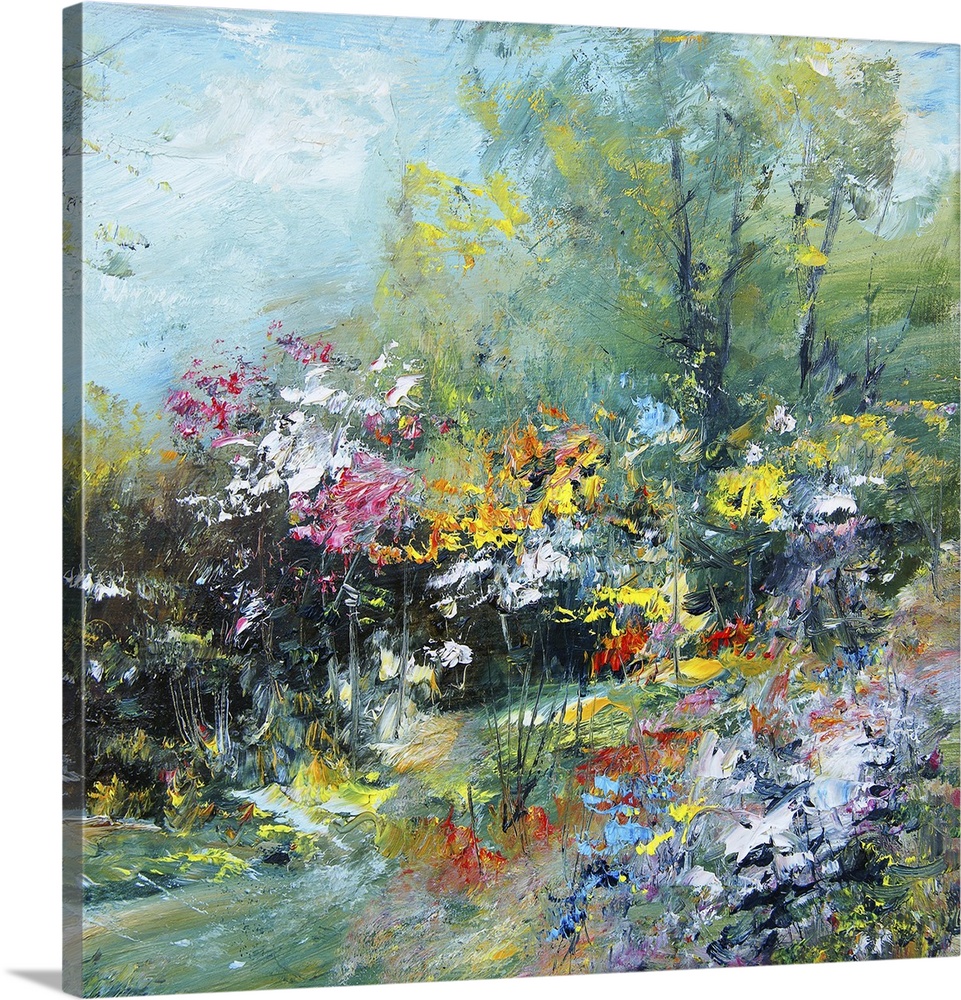 Colorful flowers in the garden, originally an oil painting.