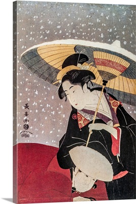 Eishosai Choki, Courtesan In Snow