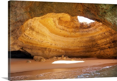 Famous Cave At Benagil Beach In Algarve Portugal