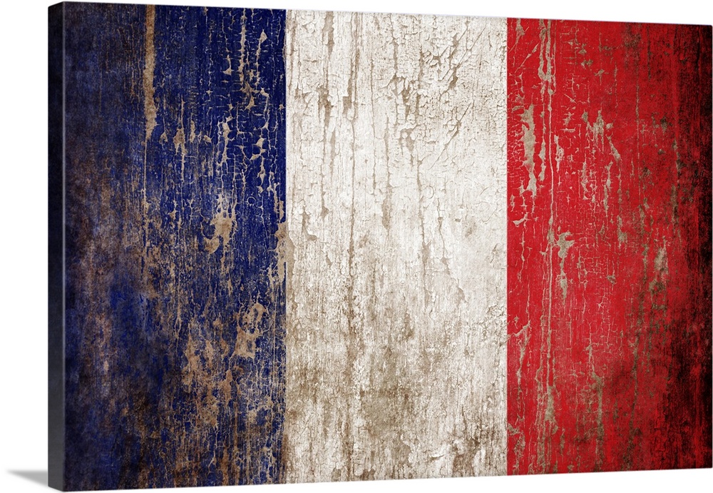 Grunge textured flag of France.
