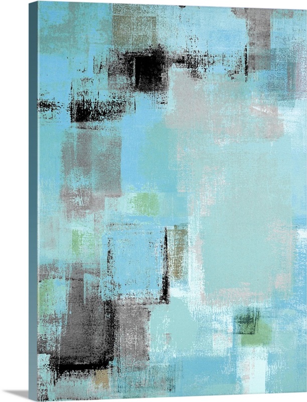 Grey And Blue Abstract Wall Art, Canvas Prints, Framed Prints, Wall