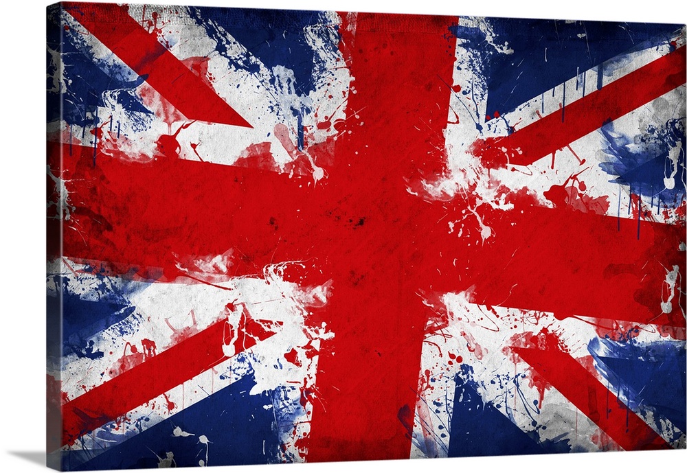Grunge Great Britain flag, image is overlaying a detailed grungy texture.