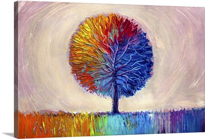 Impressionist Landscape With Colorful Trees