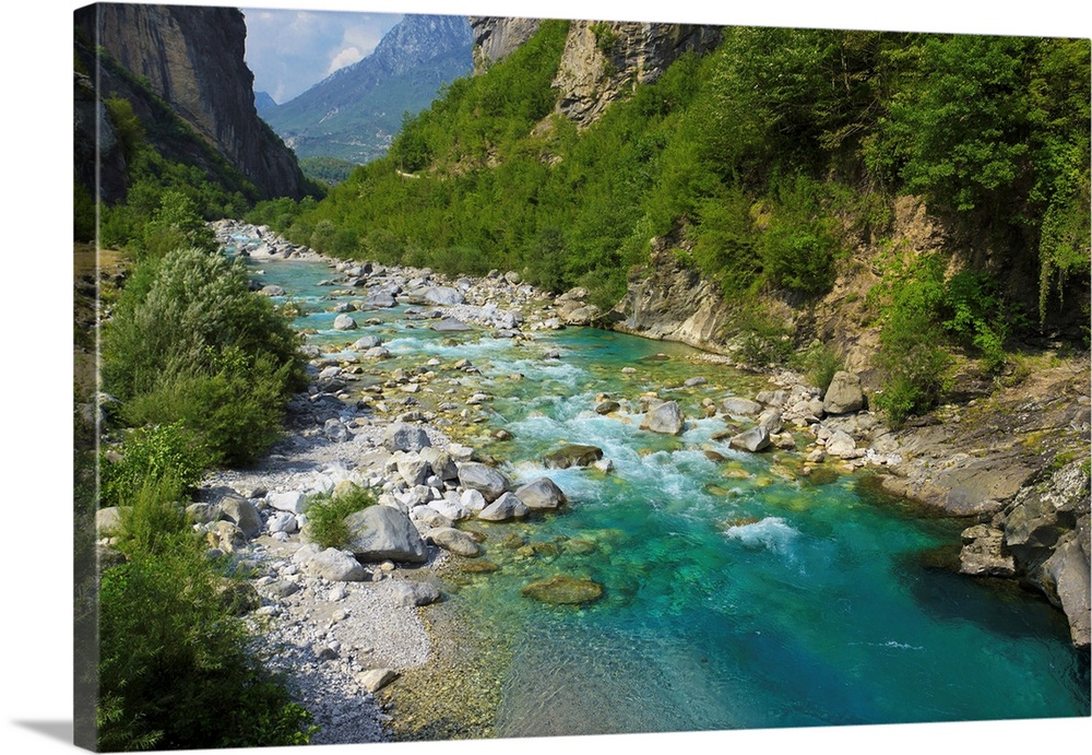 Amazing view of mountain river in Albanian Alps.