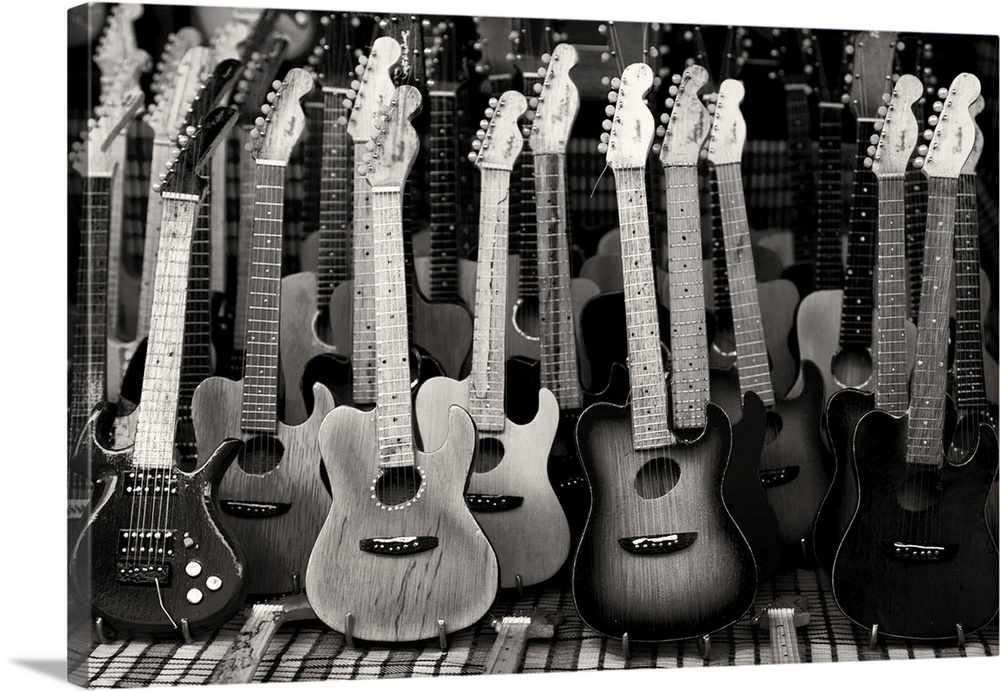 Toy guitar background.