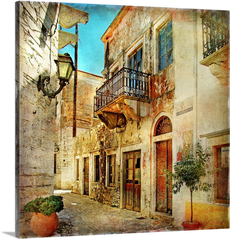 Old pictorial streets of Greece - artistic picture.