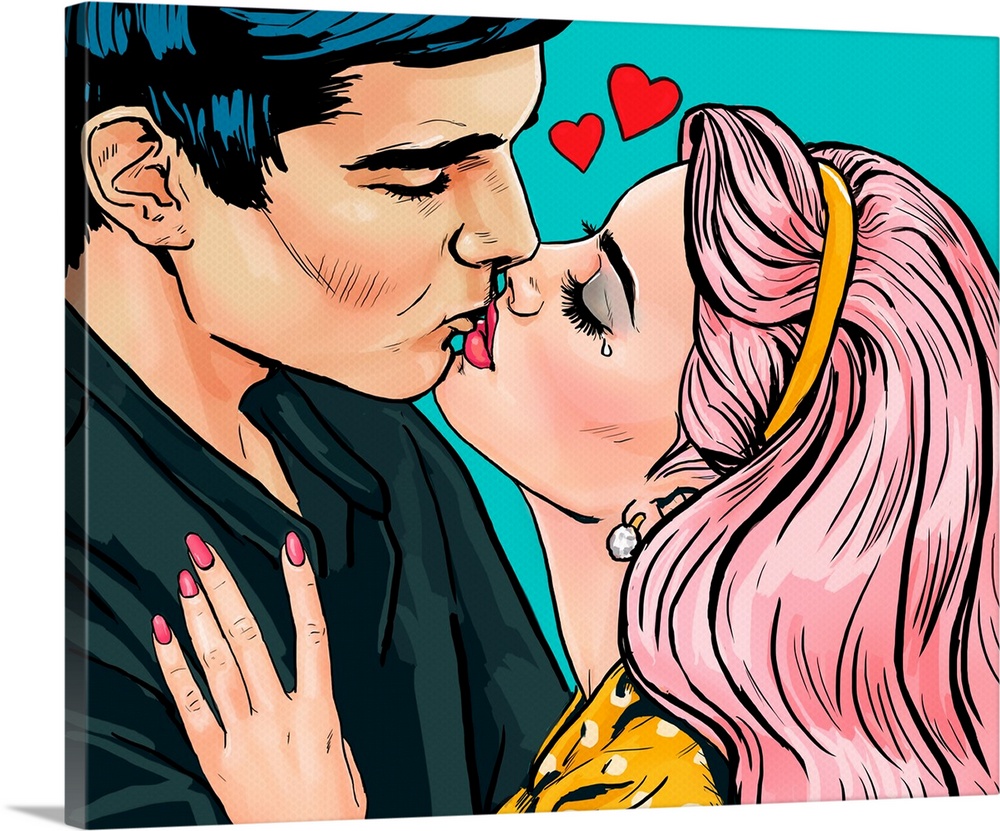 Pop Art Kissing Couple