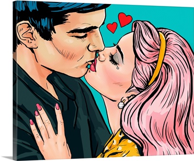 Pop Art Kissing Couple