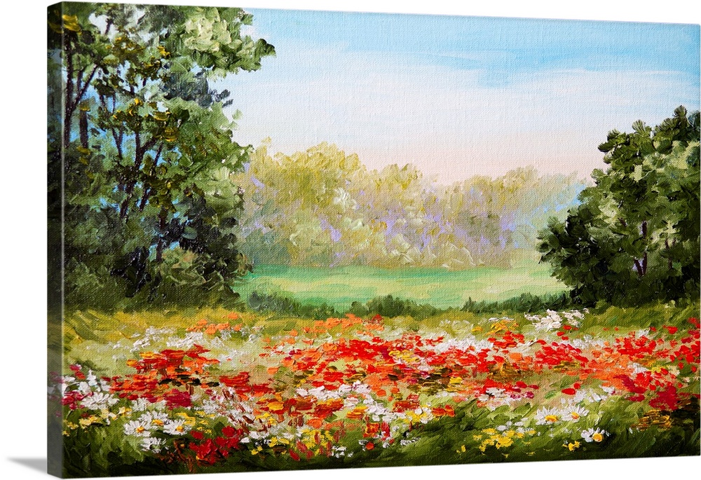 Originally an oil painting of a poppy field.