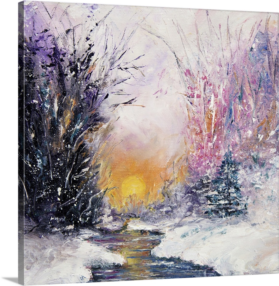 Purple-Hued Winter Landscape