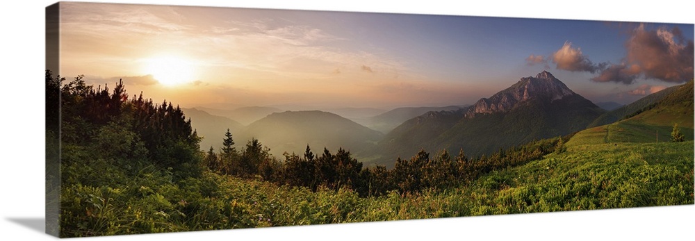 Roszutec peak in sunset of Slovakian mountain Fatra.