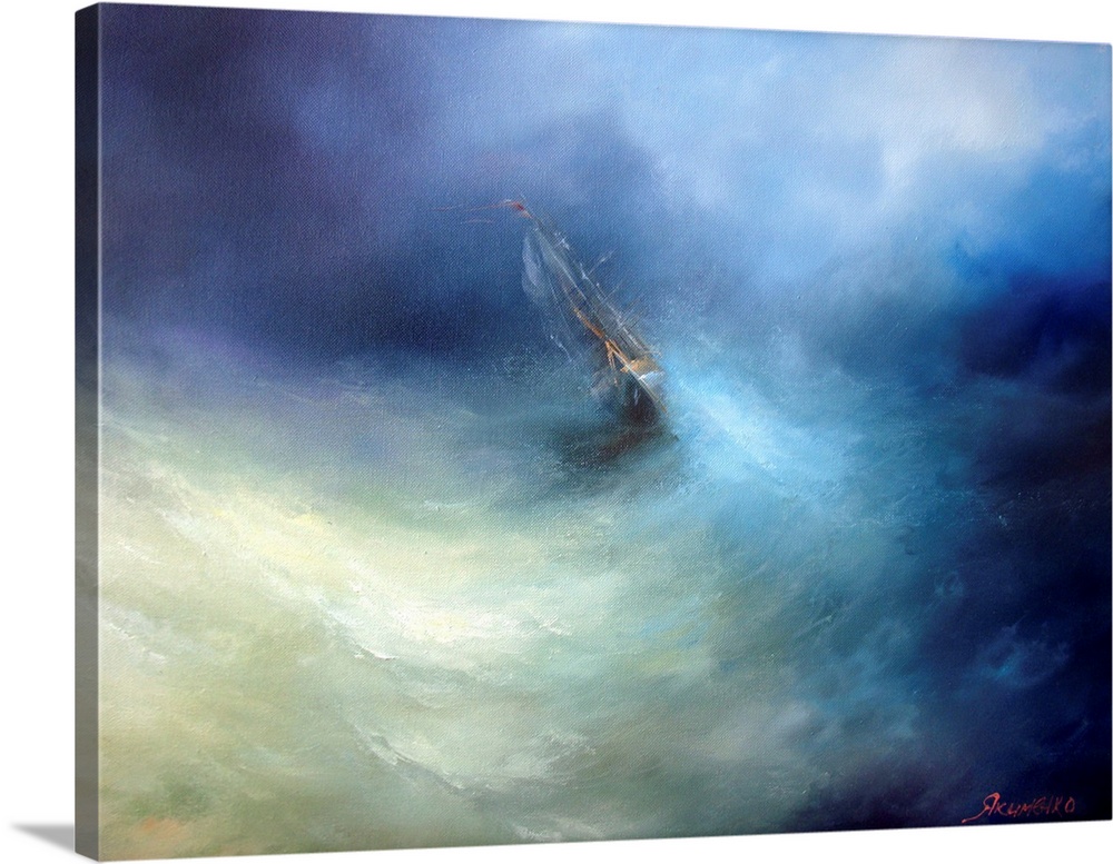 Originally a seascape painting by Yakymenko Sergiy. Marine painting.