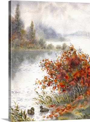 Sketch Of The Autumn Lake