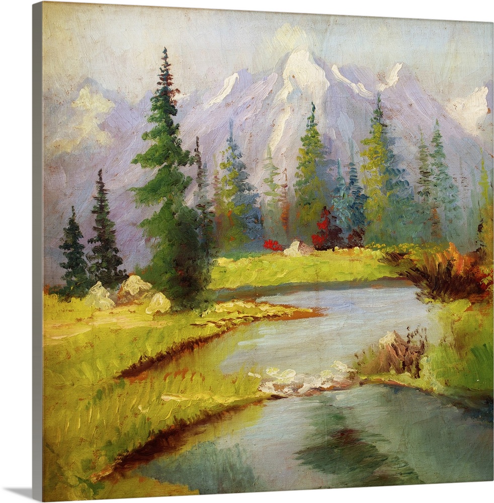 Beautiful originally an oil painting landscape on canvas.