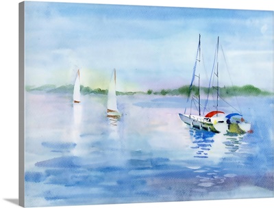 Summer Landscape With Sailboats