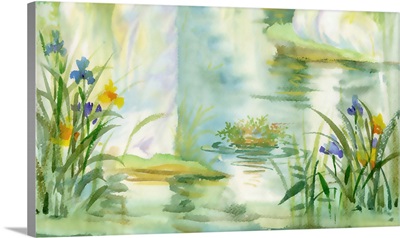 Summer Watercolor Pond