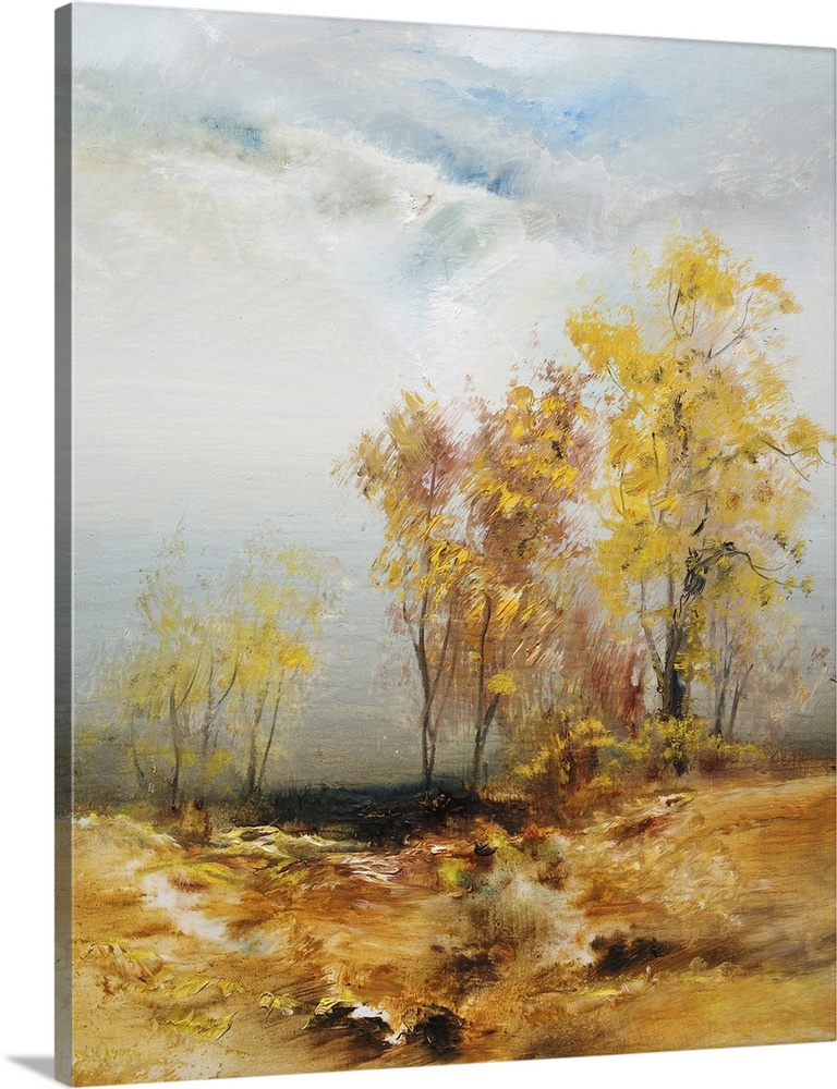 Trees in autumn, originally an oil painting.