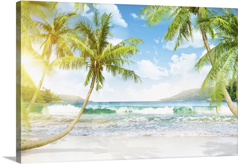 Tropical Island With Palm Trees | Great Big Canvas