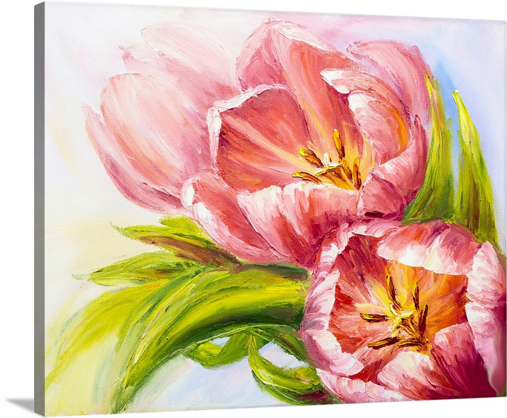 Tulips, originally an oil painting on canvas.