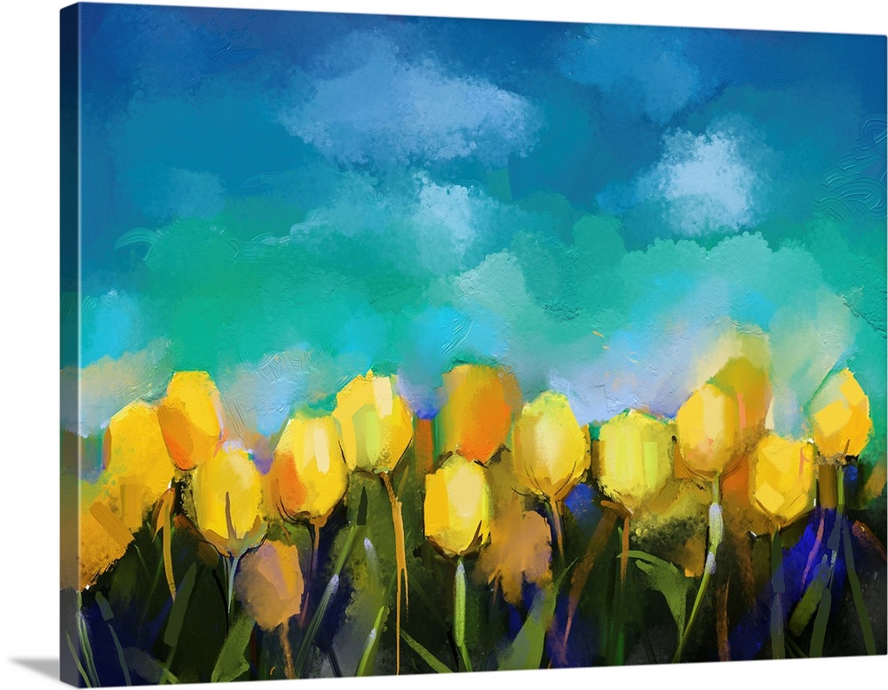 Tulips flowers. Originally an abstract flower digital painting.