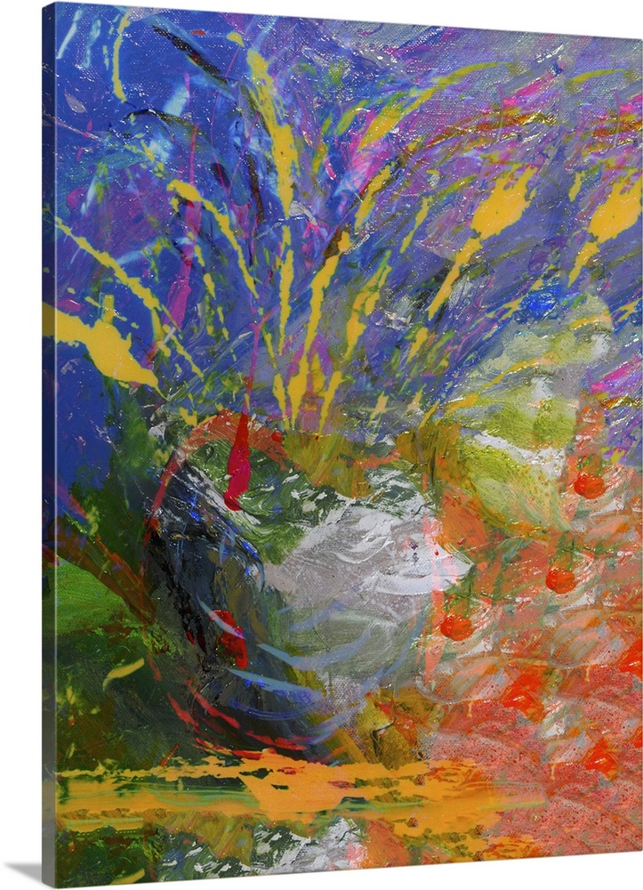 Image of a large scale abstract, originally an oil painting.