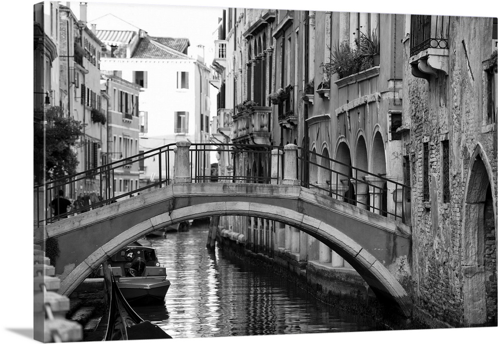 View of  Venice, Italy in black and white.