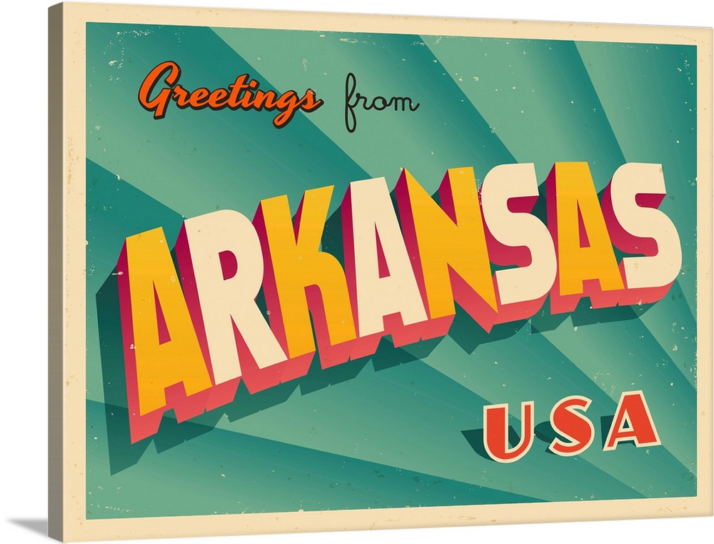 Vintage touristic greeting card - Arkansas.