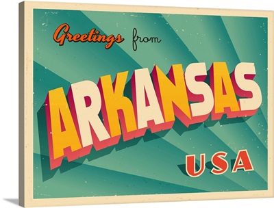 Vintage Touristic Greeting Card - Arkansas