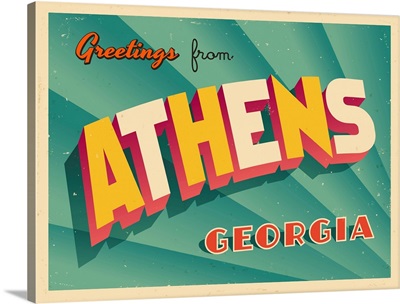 Vintage Touristic Greeting Card - Athens, Georgia