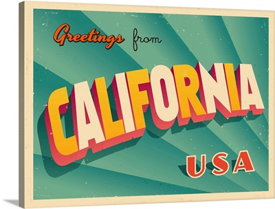 Vintage Touristic Greeting Card - California