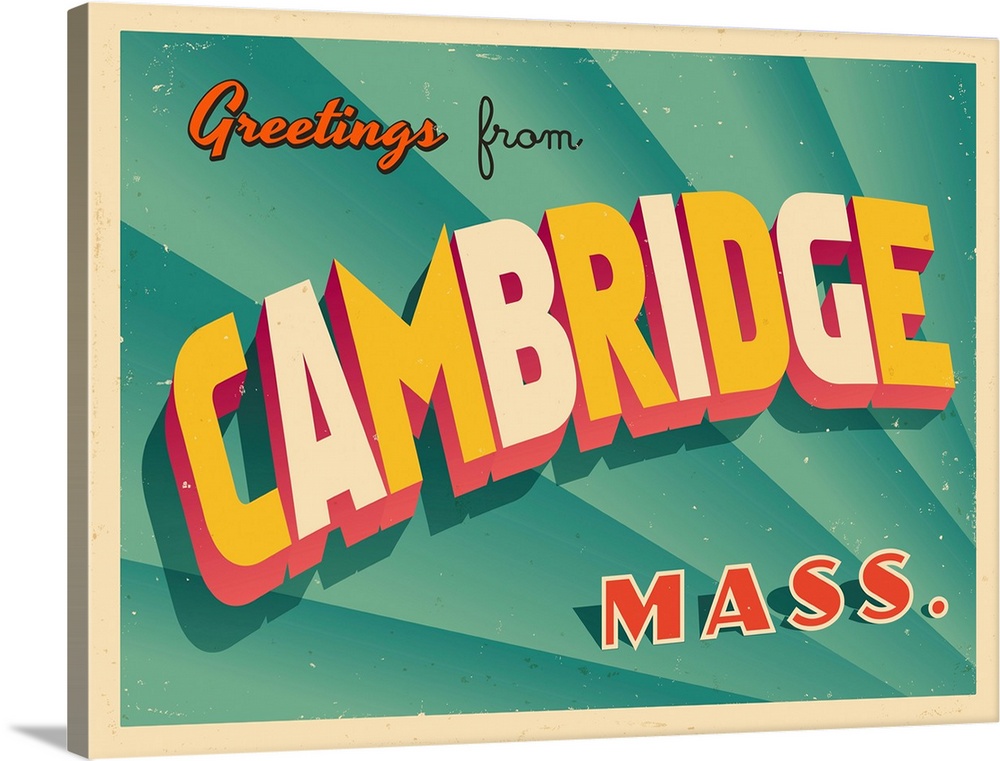 Vintage touristic greeting card - Cambridge, Massachusetts.