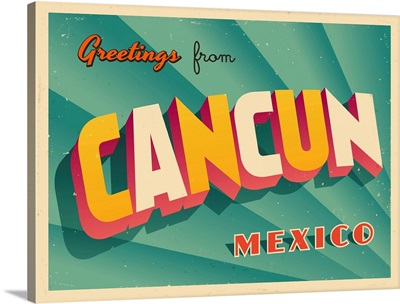 Vintage Touristic Greeting Card - Cancun, Mexico