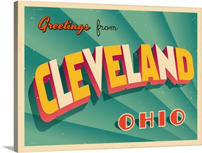 Vintage Touristic Greeting Card - Cleveland