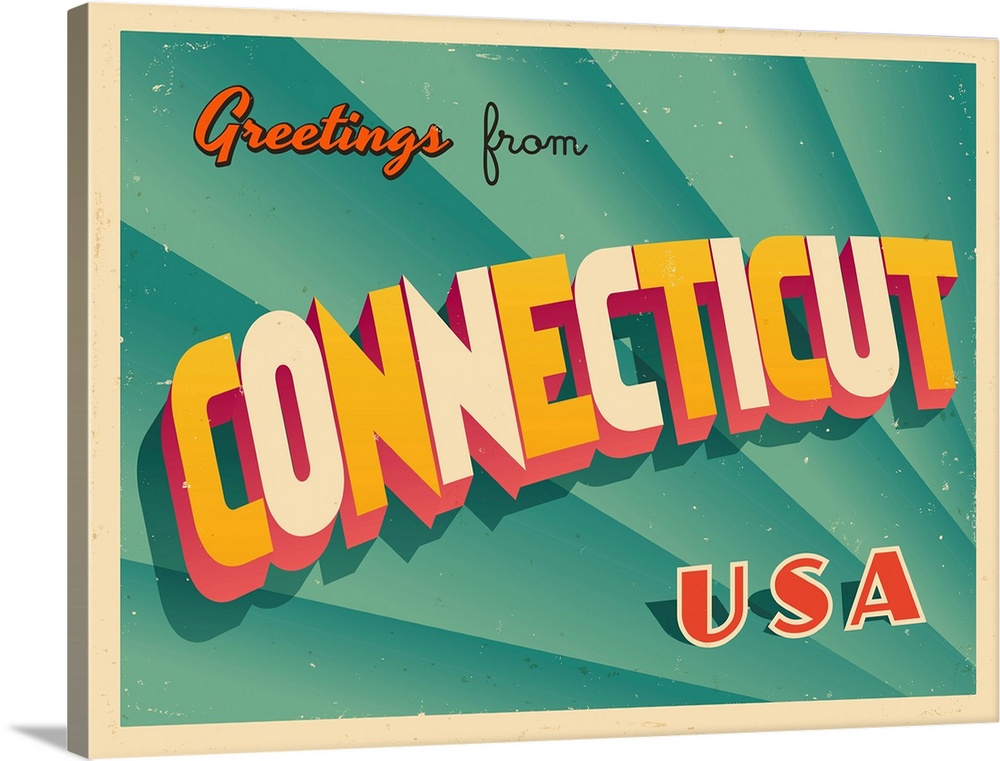 Vintage touristic greeting card - Connecticut.