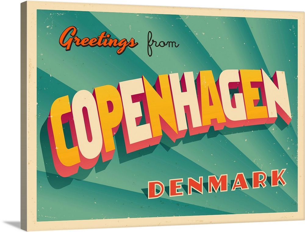Vintage touristic greeting card - Copenhagen, Denmark.