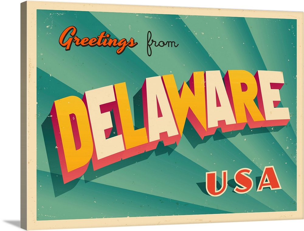 Vintage touristic greeting card - Delaware.