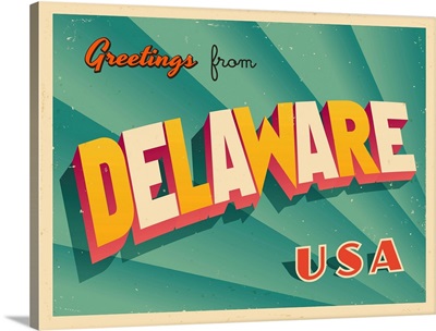 Vintage Touristic Greeting Card - Delaware