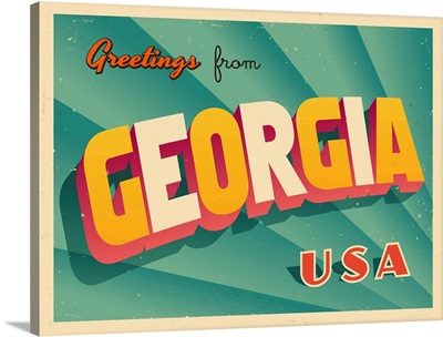 Vintage Touristic Greeting Card - Georgia
