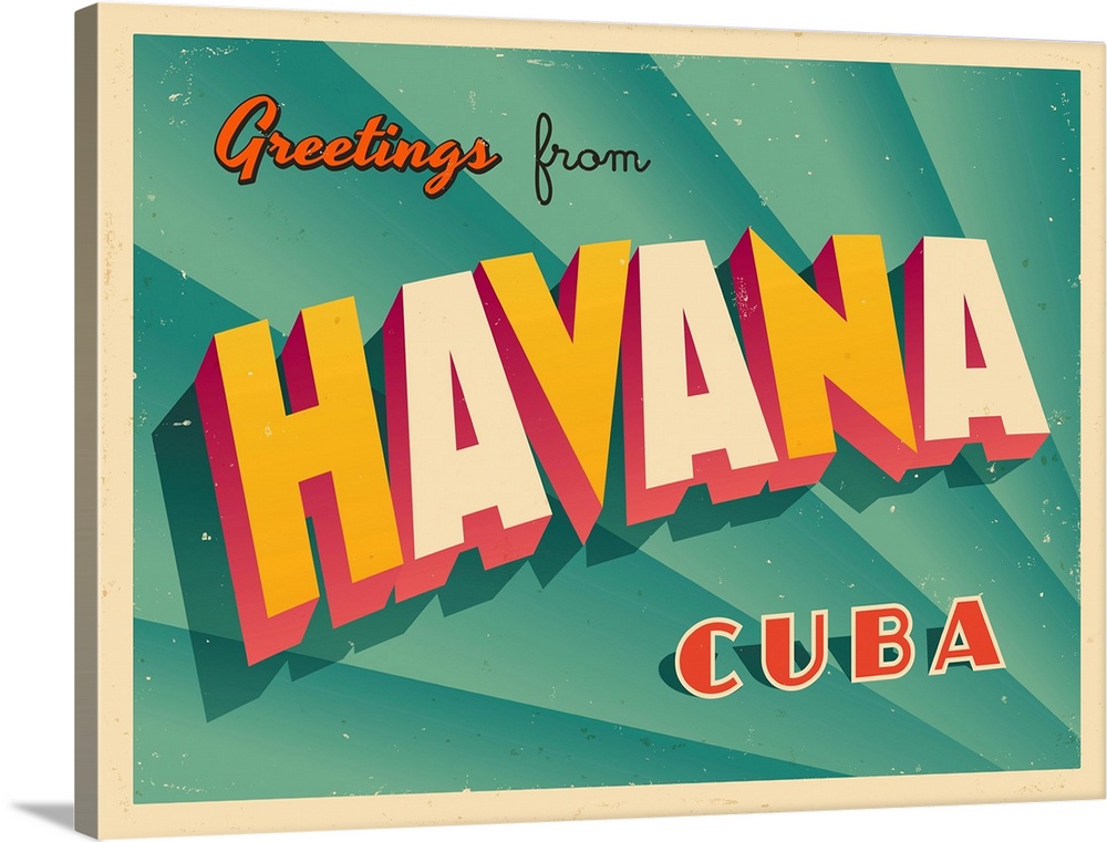 Vintage touristic greeting card - Havana, Cuba.
