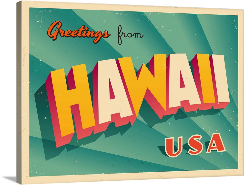 Vintage touristic greeting card - Hawaii.
