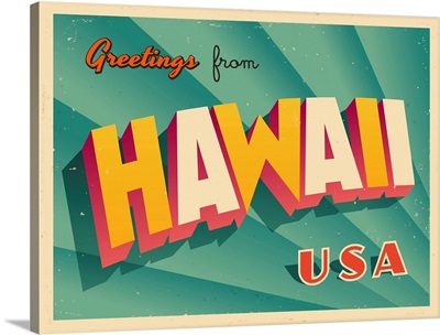 Vintage Touristic Greeting Card - Hawaii