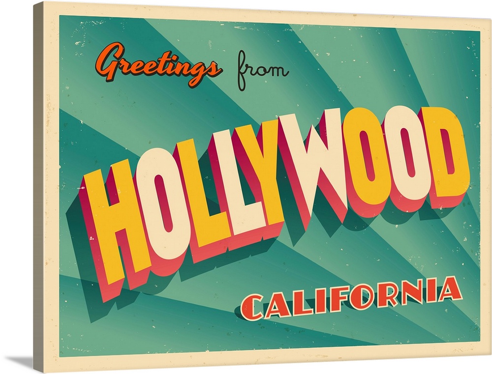 Vintage touristic greeting card - Hollywood, California.