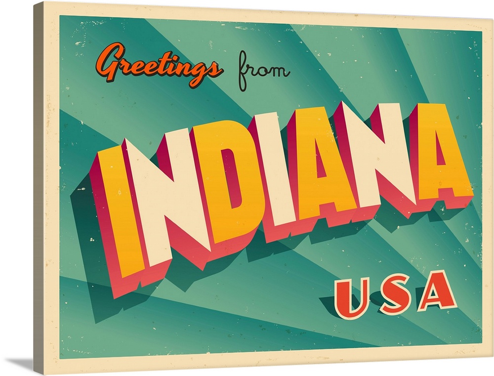 Vintage touristic greeting card - Indiana.