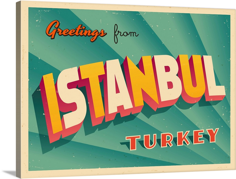 Vintage touristic greeting card - Istanbul, Turkey.