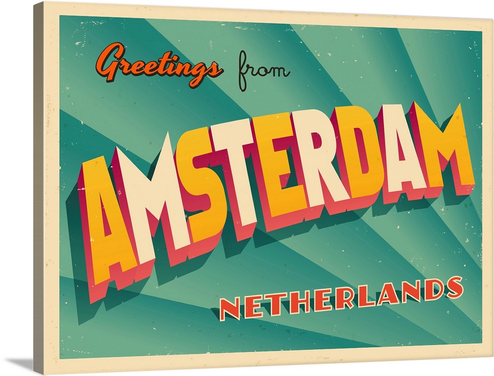 Vintage touristic greeting card - Key West, Amsterdam.