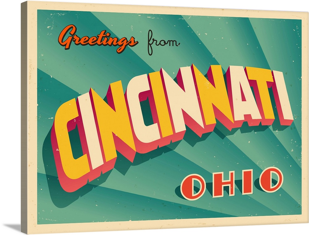 Vintage touristic greeting card - Key West, Cincinnati.