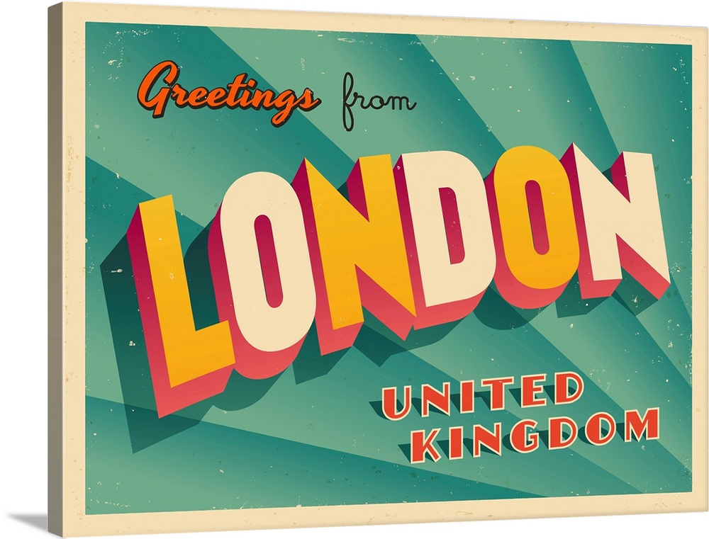 Vintage touristic greeting card - London, United Kingdom.